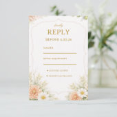 Soft Floral Elegant Response 出欠カード (スタンド正面)