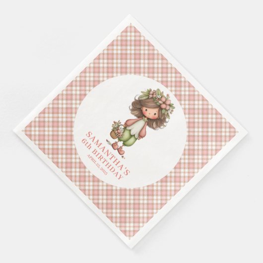 Soft Floral Fairy Cute 3rd Birthday Party Napkins (コーナー)