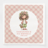 Soft Floral Fairy Cute 3rd Birthday Party Napkins (正面)