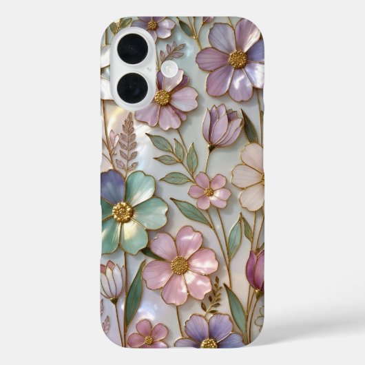 Soft Floral iPhone Case Pastel Flower Design Case-Mate iPhoneケース (裏面)