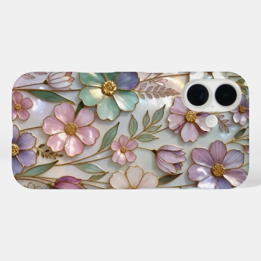 Soft Floral iPhone Case Pastel Flower Design Case-Mate iPhoneケース (裏面 (横))