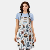 Soft Floral Lash Artist Beauty Studio エプロン (着用した状態)