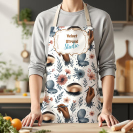 Soft Floral Lash Artist Beauty Studio エプロン