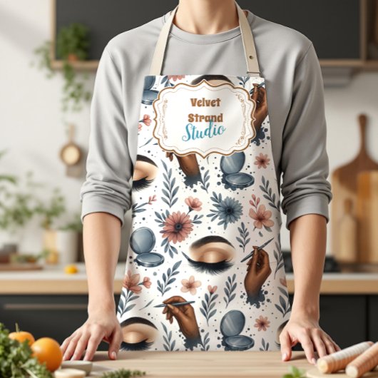 Soft Floral Lash Artist Beauty Studio エプロン