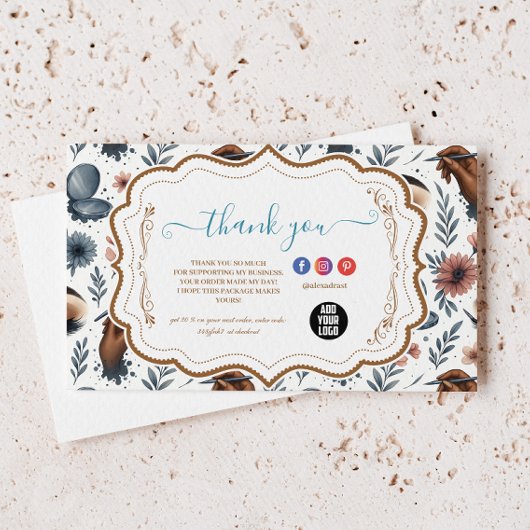 Soft Floral Lash Artist Beauty Studio サンキューカード