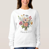 Soft Floral Mama Est Feminine Motherhood Style スウェットシャツ (正面)