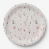 Soft Floral Pattern Paper Plates ペーパープレート (正面)