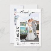 Soft Floral Photo Wedding Thank You Card サンキューカード (正面)
