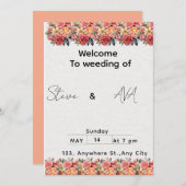 Soft Floral Pink Wedding Invitation | Romantic & E 招待状 (正面/裏面)