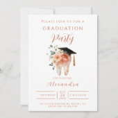 Soft Floral Tooth Graduation Party 招待状 (正面)