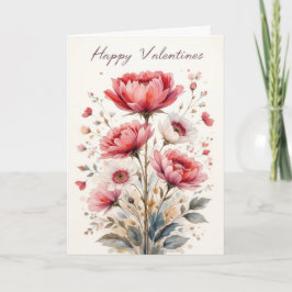 Soft Floral Valentine Romantic Rose Valentines  カード