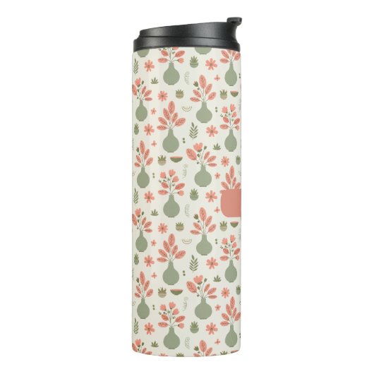 Soft Floral Vase Pattern — Blush Pink Accent タンブラー (回転左)