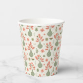 Soft Floral Vase Pattern — Blush Style 紙コップ (正面)