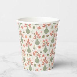 Soft Floral Vase Pattern — Blush Style 紙コップ