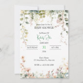 Soft Floral Watercolor Frame 招待状 (正面)