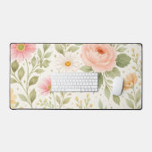 Soft Floral Watercolor Pattern   デスクマット (キーボード&マウス)