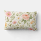 Soft Floral Watercolor Pattern   ランバークッション (裏面)