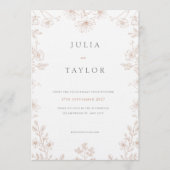 Soft Floral Wedding Invitation – Elegant Colorful 招待状 (正面)