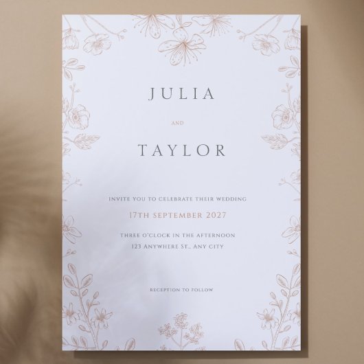 Soft Floral Wedding Invitation – Elegant Colorful 招待状