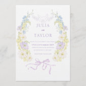 Soft Floral Wedding Invitation – Elegant Colorful 招待状 (正面)