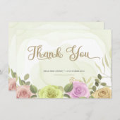 Soft Floral Wedding Invitation Thank You Card サンキューカード (正面/裏面)