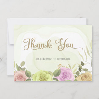 Soft Floral Wedding Invitation Thank You Card サンキューカード