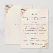 Soft Floral Wedding RSVP Card Elegant Response (正面/裏面)