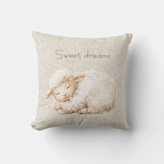 Soft Fluffy Sleeping Sheep クッション (正面)