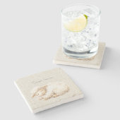 Soft Fluffy Sleeping Sheep ストーンコースター (横)