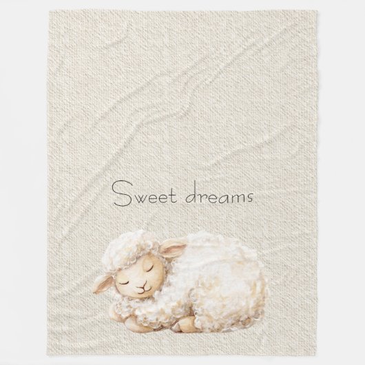 Soft Fluffy Sleeping Sheep フリースブランケット (正面)