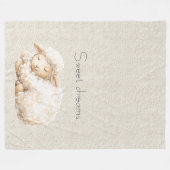 Soft Fluffy Sleeping Sheep フリースブランケット (正面(横))