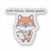 Soft Focus Sharp Goals Sticker Cute Fox Motivation シール (正面)
