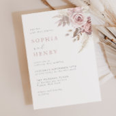Soft Gentle Blush Floral Wedding Invitation 招待状