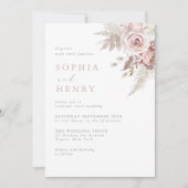 Soft Gentle Blush Floral Wedding Invitation 招待状 (正面)