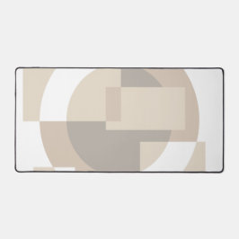 Soft Geometric Blocks – Beige Neutral Geometry デスクマット