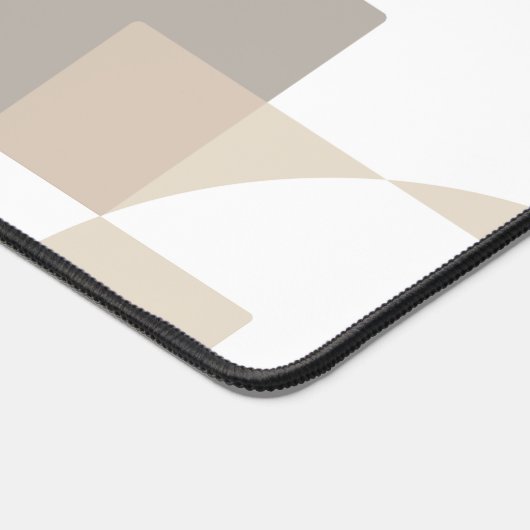 Soft Geometric Blocks – Calm Neutral Abstract Work デスクマット (コーナー)