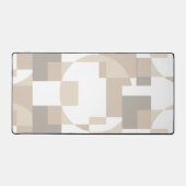 Soft Geometric Blocks – Calm Neutral Abstract Work デスクマット (正面)