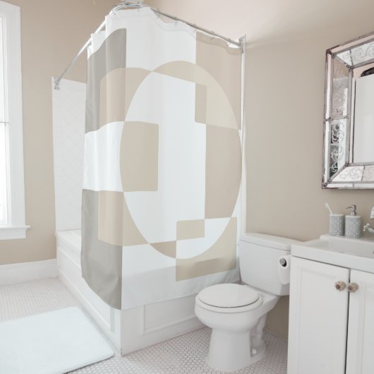 Soft Geometric Blocks – Simple and Sleek シャワーカーテン (インサイチュ)
