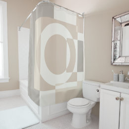 Soft Geometric Blocks – Simple and Sleek シャワーカーテン