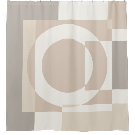 Soft Geometric Blocks – Simple and Sleek シャワーカーテン (正面)