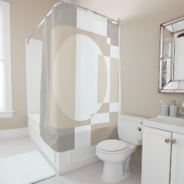 Soft Geometric Blocks – Simple and Sleek シャワーカーテン