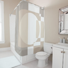 Soft Geometric Blocks – Simple and Sleek シャワーカーテン