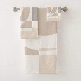 Soft Geometric Blocks – Simple and Sleek バスタオルセット