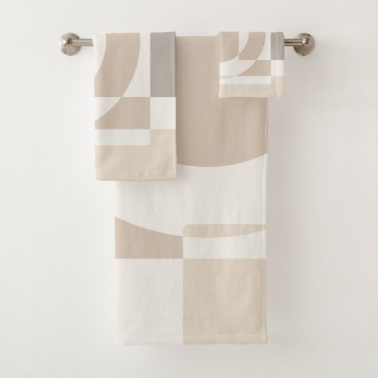 Soft Geometric Blocks – Simple and Sleek バスタオルセット (インサイチュ)
