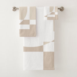 Soft Geometric Blocks – Simple and Sleek バスタオルセット