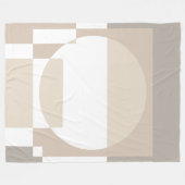 Soft Geometric Blocks – Simple and Sleek フリースブランケット (正面(横))