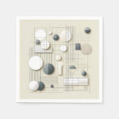 Soft Geometric Linework スタンダードカクテルナプキン (正面)