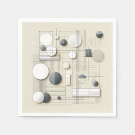 Soft Geometric Linework スタンダードカクテルナプキン