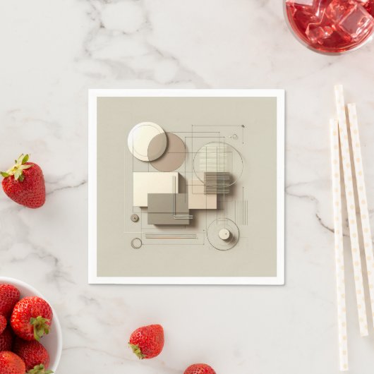 Soft Geometric Linework  スタンダードカクテルナプキン (インサイチュ)