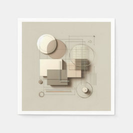 Soft Geometric Linework  スタンダードカクテルナプキン